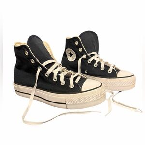 Converse Chuck Taylor All Star Lift Platform High Top Sneakers Black Canvas Sz 7